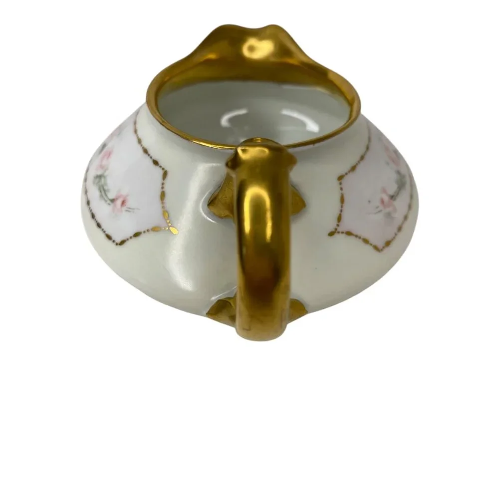Antique J & C Creamer Bone China Pink Roses Gold Trim Portland‎ G.H.B 5